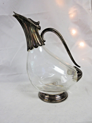 Vintage crystal glass silver - vintage,