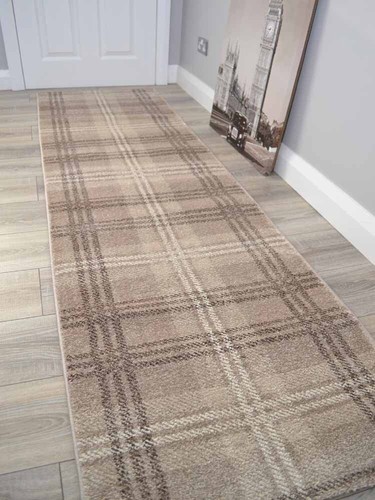 Beige tartan hall - beige,