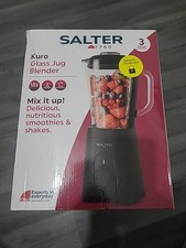 Salter Smoothie Maker Jug Blender Ice Crusher Kuro Glass 600W 1.5L BPA Free 