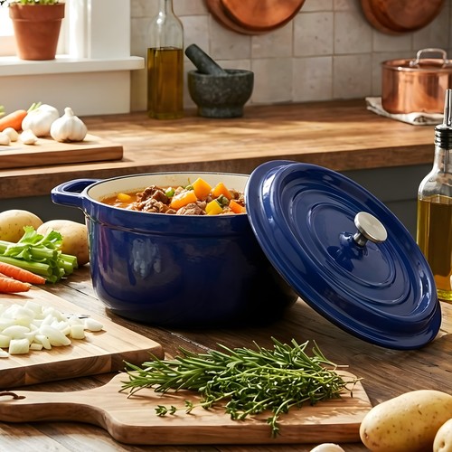 Enamelled cast iron dutch - iron, oven