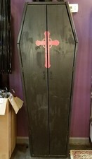 Wooden Coffin Bookcase with