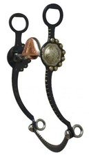 Showman Black Steel Show Bit w/ Silver Inlay & Concho Cheeks