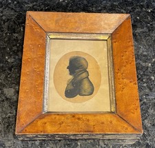Antique Silhouette Portrait Of A Gentleman In A Maple Frame C1820