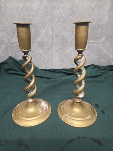 Pair matching antique brass - of,