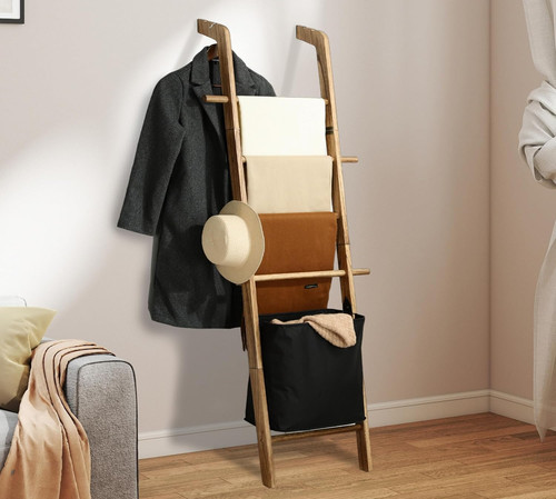 Wooden towel ladder rack - towel, with