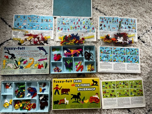 Vintage fuzzy felt 70s farm - vintage,