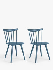 John Lewis Spindle Dining Chair, Set of 2, Blue, FSC-Certified (Beech Wood) Kitc