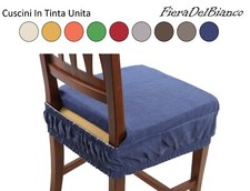 Set 6 Cuscini Sedia Coprisedia Imbottiti VestoMolla Loneta Elastico resistente