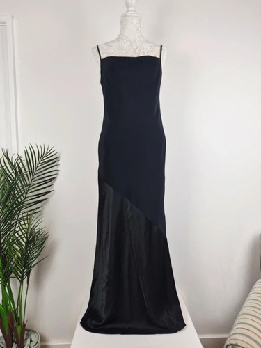 Monsoon black satin maxi - satin,