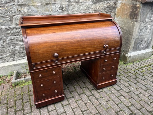 Victorian cylinder top desk - victorian,