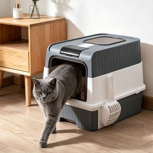 Large hooded cat - large, litter