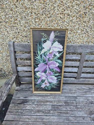 Vintage flower needlepoint - vintage,