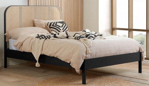 Black rattan wood wooden - black,