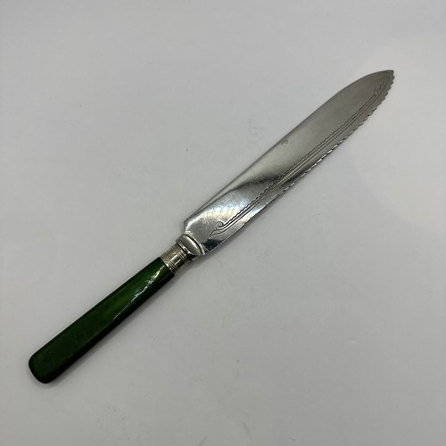 Vintage green handled serrated - vintage,