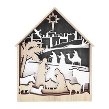Nativity Sets For Christmas Indoor 3D Wood Sculpture Ornaments Nativity Birth