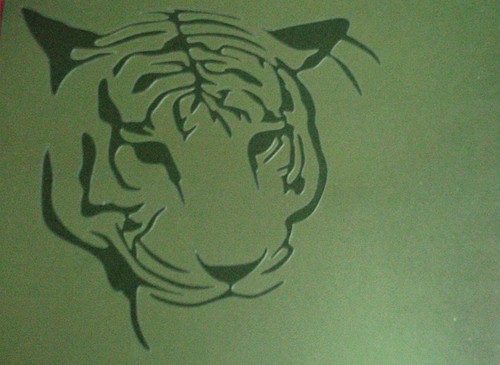 New airbrush stencil tiger - new,
