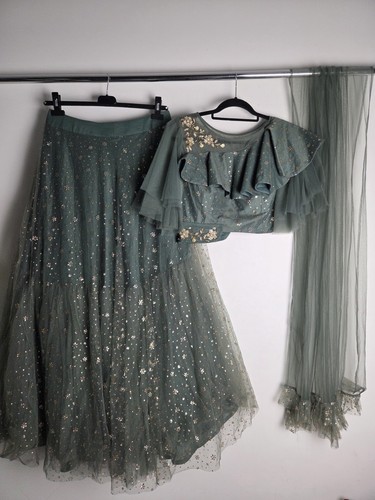 Sage green indian partywear - indian,