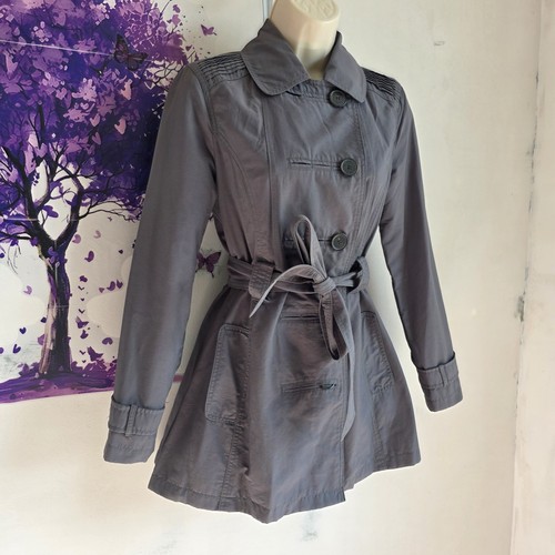 Grey trench jacket - , belted