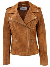 Womens Real Suede Biker Jacket