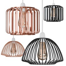 Modern Ceiling Pendant Light Shade Easy Fit Metal Wire Cage Geometric Lampshade