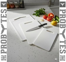3 Size White Chopping Board Catering Cutting Baking Vegetable Meat Food PVC