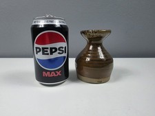 Unidentified Studio Pottery Vase - Brown Mottled Stoneware - 9.5 cm Tall