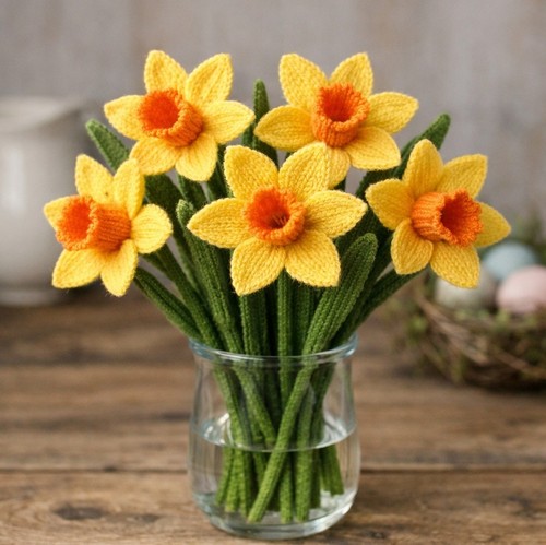 Knitted daffodil pattern only - knitted,