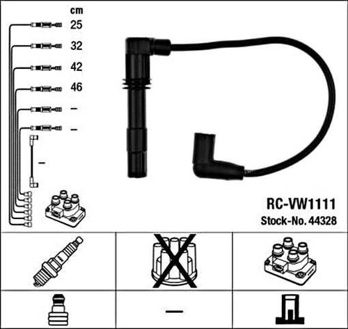 Black ignition cable kit ngk - ignition,