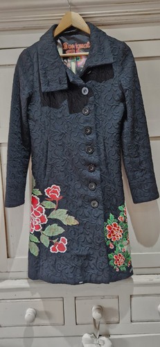 Desigual black jacquard coat - black,