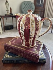 Vintage Sudlows Burslem  Teapot Red & Gold Gilded Floral Pattern
