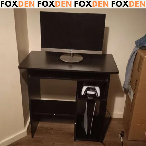 Black compact desk - black,