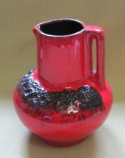 Fat Lava Vase; Roth Era 60-70s; Red-Black