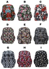 Skull School Backpack Bag Rose Cross Bones SugarSkull  Rucksack Emo Goth Travel
