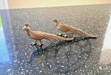 Peacock & Peahen Metal Collectible Vintage Birds 