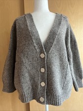Babaa Wool Cardigan sweater Mist Oatmeal Pockets Jumper Excellent condition