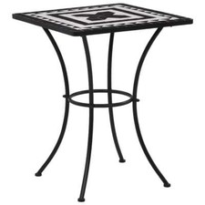 Mosaic Bistro Table Black and White 60 cm Ceramic vidaXL