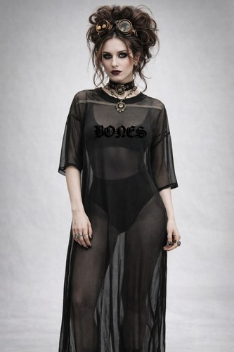 Bones sheer mesh maxi - mesh,