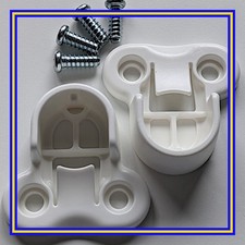 130527 x2, 100325 x4 IKEA PAX Wardrobe Brackets Clips for Rail WHITE with screws