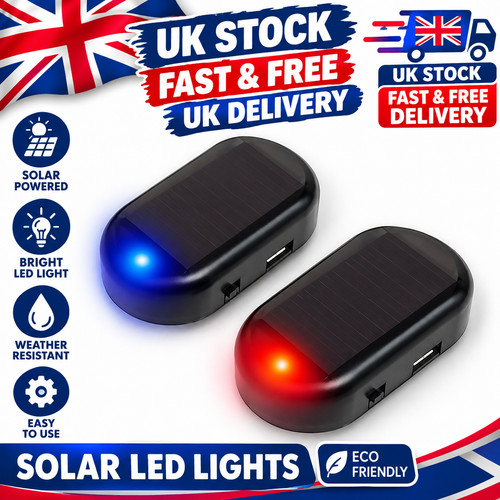 Solar led safety lights red - led,