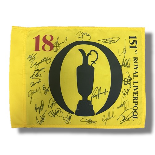 Signed the open golf - signed, flag