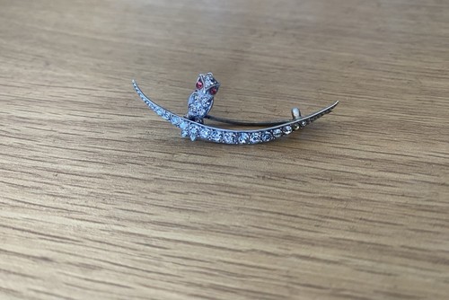 Edwardian diamond broach owl - edwardian,
