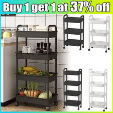 4 Tier Kitchen Trolley Storage Rack Vegetable Fruit Portable Cart Tidy Organiser