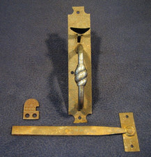 Very Old Norfolk Thumb Latch Hand Wrought Iron Door Handle Hardware - 1840's