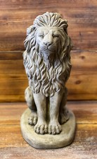 STONE GARDEN PROUD LION ON BASE STATUE PILLAR CAP DETAILED GIFT ORNAMENT