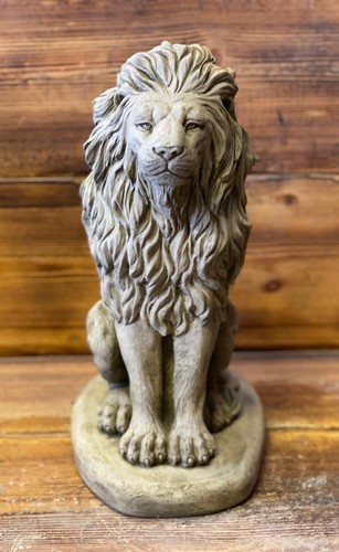 Stone garden proud lion - garden,