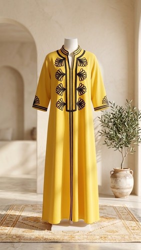 Women yellow moroccan kaftan - women,