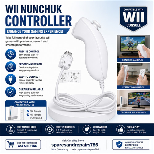 New white nunchuck nunchuk - new,