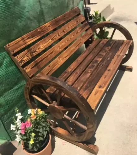 Rustic wooden garden bench - rustic,