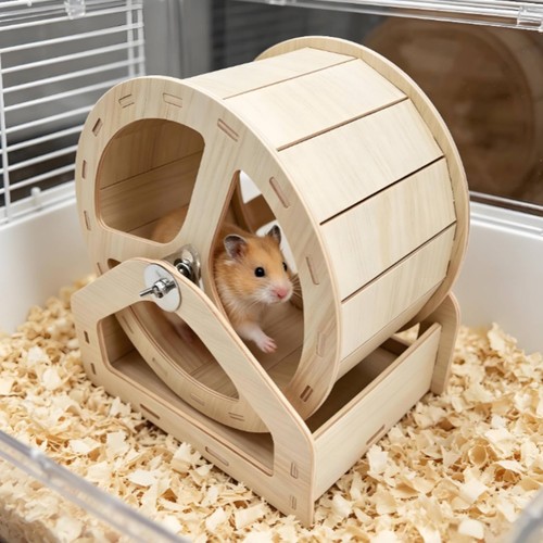 Wooden hamster wheel - hamster,