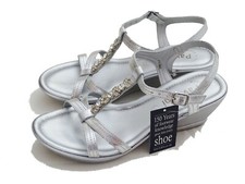 Pavacini Womens Slingback Wedge Shoes size 8 EU 41 Silver Bnib